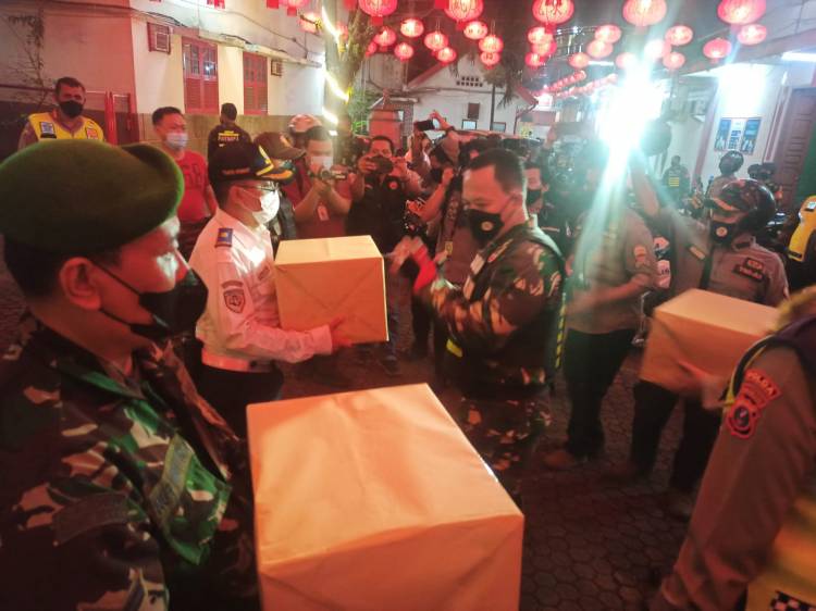 Kapolsek Medan Baru Sambut Kunjungan Patroli Skala Besar Pada Perayaan Imlek 2573 di Vihara Gunung Timur