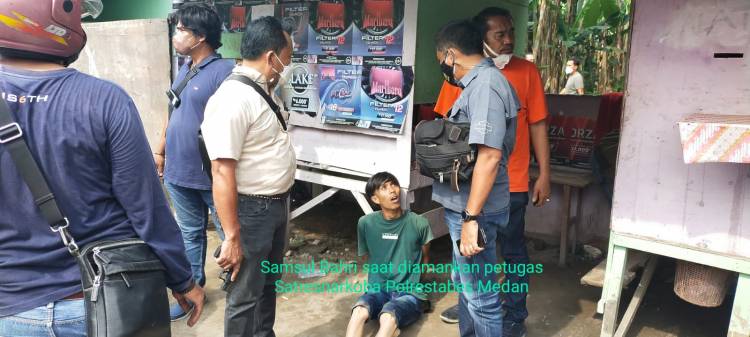 Puluhan Mesin Judi jacpot dan Sepeda Motor Bodong Diamankan Dari Kampung Narkoba Dusun 3 Sei Mencirim