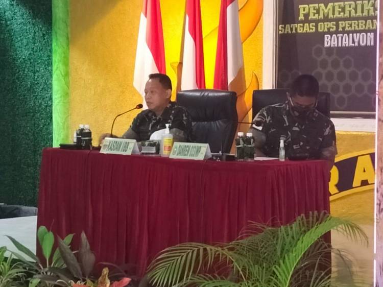Kasdam I/BB Berikan Pengarahan dalam rangka kesiapan Ops Satgas Yonif 136/TS