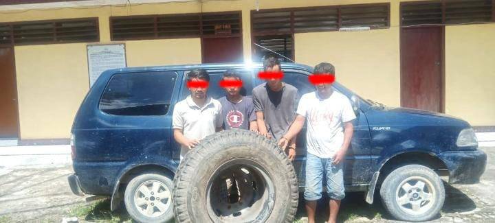 Polisi Ringkus Empat Orang Pelaku Maling Ban Serap Dari Lokasi Berbeda