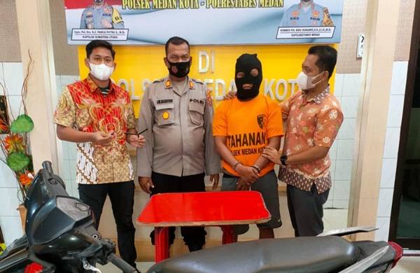 Polisi Sergap Maling Motor Saat Beraksi di Pasar Simpang Limun