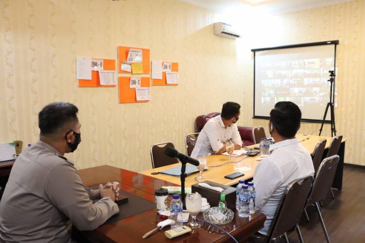 Kapolres Simalungun Ikuti Rakor Program Pemberantasan Korupsi Terintegrasi Secara Virtual