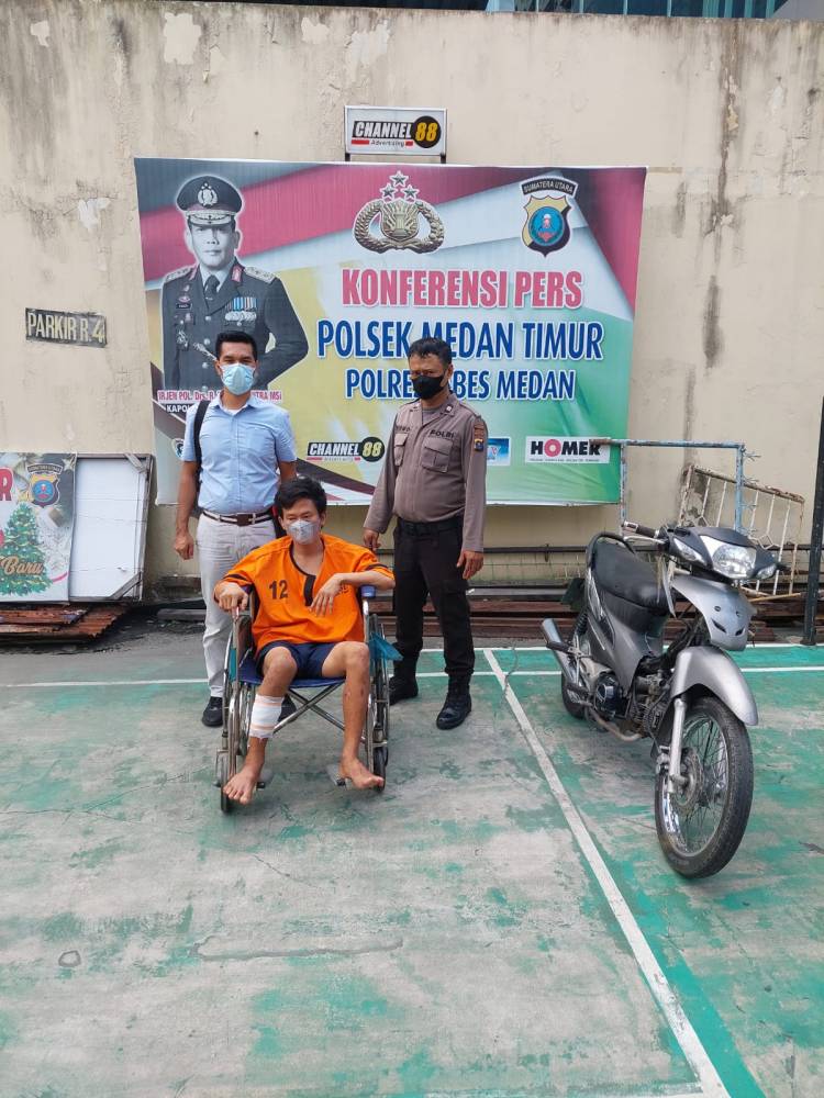 Polsek Medan Timur Tembak Residivis Pelaku Curanmor