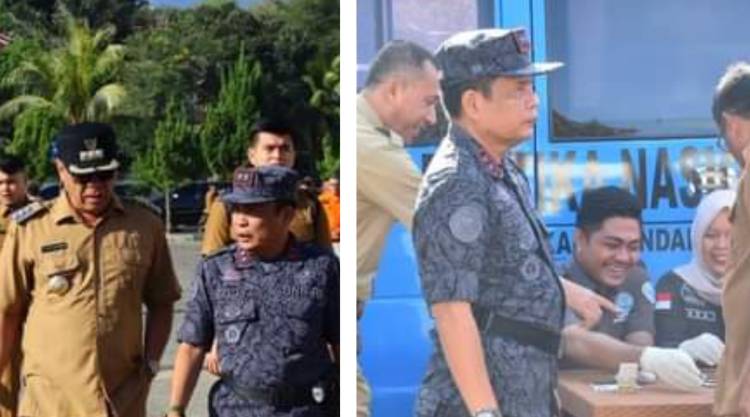 Bupati, Wabup, dan Jajaran OPD Pemkab Madina Lakukan Tes Urin saat Apel Pagi