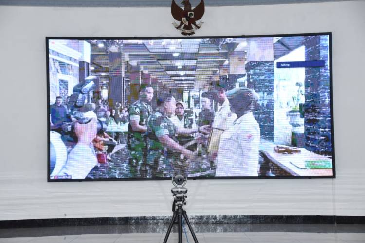 Korem 023/KS Mengikuti Launching Aplikasi ETWPAD dan Penyerahan Seragam PNS secara Virtual