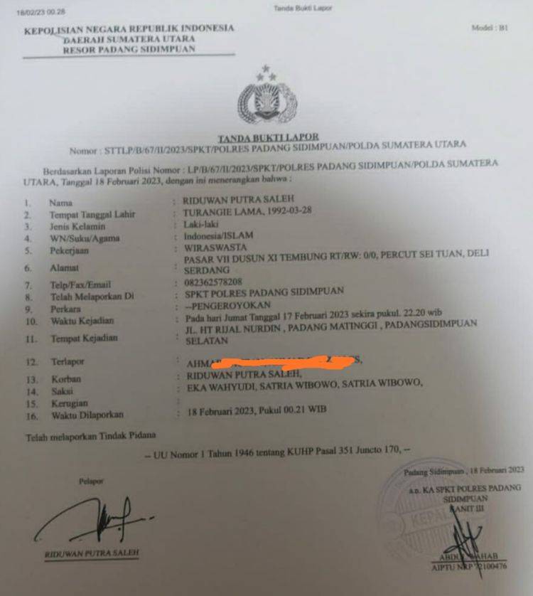 Ridwan Minta Polres Sidimpuan Tuntaskan Kasus Penganiayaan Melibatkan Oknum DPRD