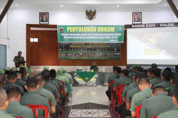 Kodim 0309/Solok Terima Penyuluhan Hukum Dari Kumdam I/Bukit Barisan