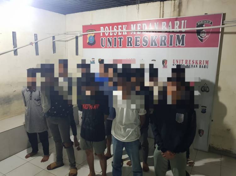 Reskrim Polsek Medan Baru Amankan Belasan Pelajar yang Konvoi dan Ugal ugalan di Jalan