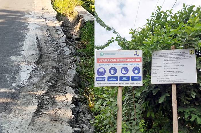 Proyek Ini Didampingi Kejaksaan, Tapi Pengerjaan Pengaspalan Jalan di Desa Hilefanikha Terkesan Asal-asalan