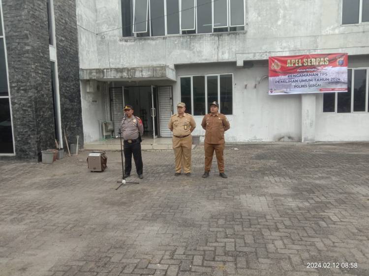 AKP S Gurusinga Pimpin Apel Pergeseran Pasukan Pengamanan TPS di Perbaungan