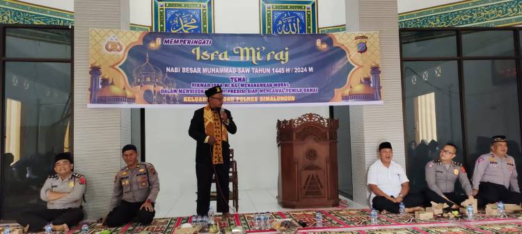 Polres Simalungun Gelar Peringatan Isra Mi'raj Nabi Muhammad SAW, Penguatan Moral Pelaksanaan Pemilu Damai