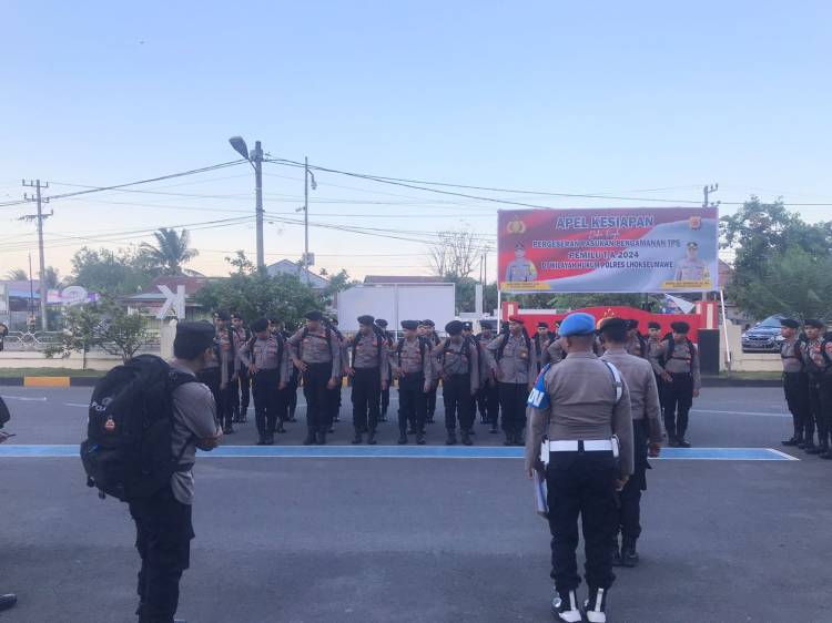 Amankan Pemungutan Suara, Personel BKO Polda Aceh Tiba di Polres Lhokseumawe