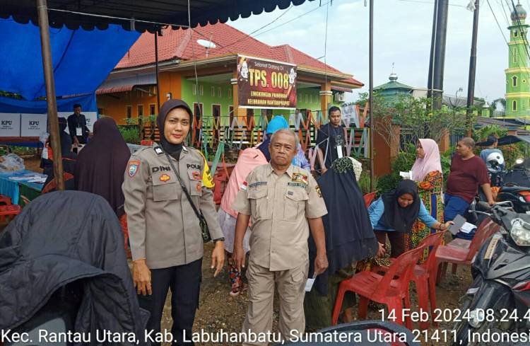 Meski Sempat Diguyur Hujan, Antusias Warga Kota Rantauprapat Cukup Tinggi Memdatangi TPS Sejak Pagi Hari
