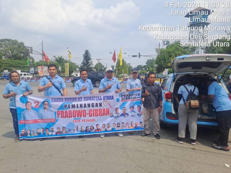 Cakra Buruh 02 Sumut Bagi Makanan Gratis Jalankan Program Prabowo-Gibran