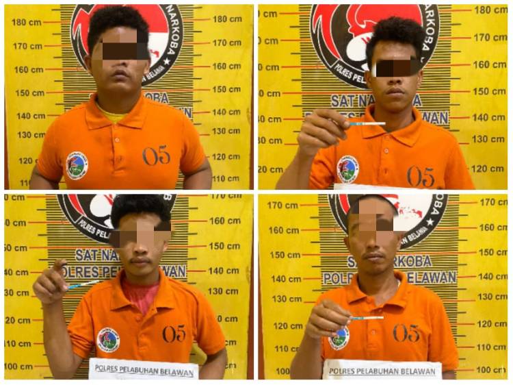 Sat Narkoba Polres Pelabuhan Belawan Tangkap Pengedar dan Tiga Pengguna Narkoba Di Jalan Ileng
