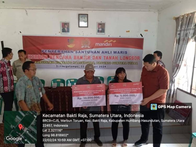 Kemensos Serahkan Santunan Ahli Waris 12 Korban Bencana Banjir, Tanah Longsor Simangulampe