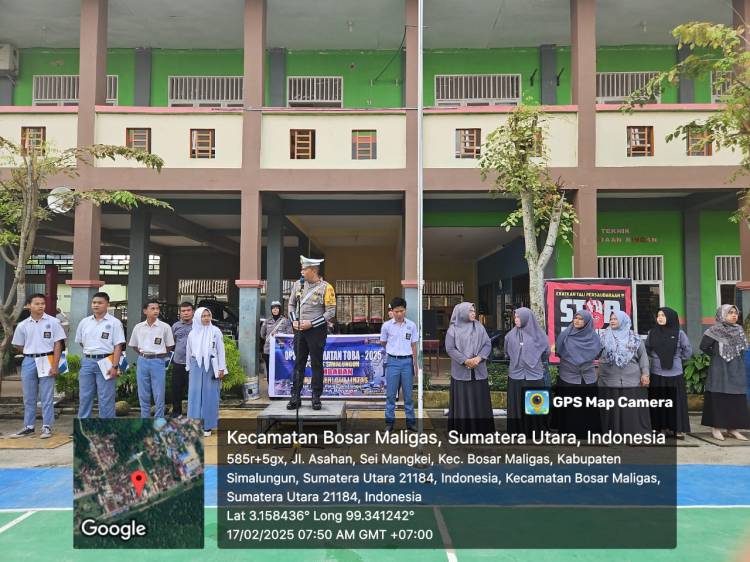 Sat Lantas Polres Simalungun Gelar Sosialisasi Keselamatan Berkendara di SMK Satria Budi Perdagangan