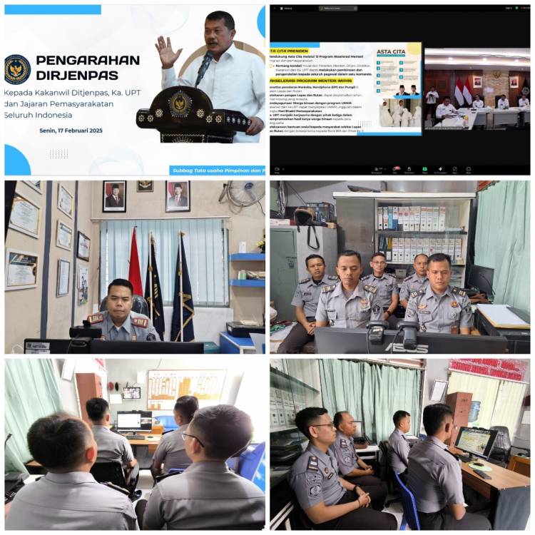 Rutan Tarutung Ikuti Pengarahan Direktur Jenderal Pemasyarakatan Secara Virtual