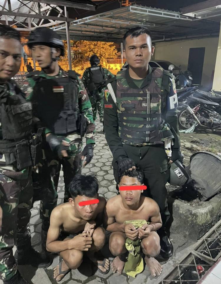 Denpom I/5 Medan Ringkus Dua Anggota Geng Motor Bersenjata Pedang Samurai Dalam Baku Hantam Brutal