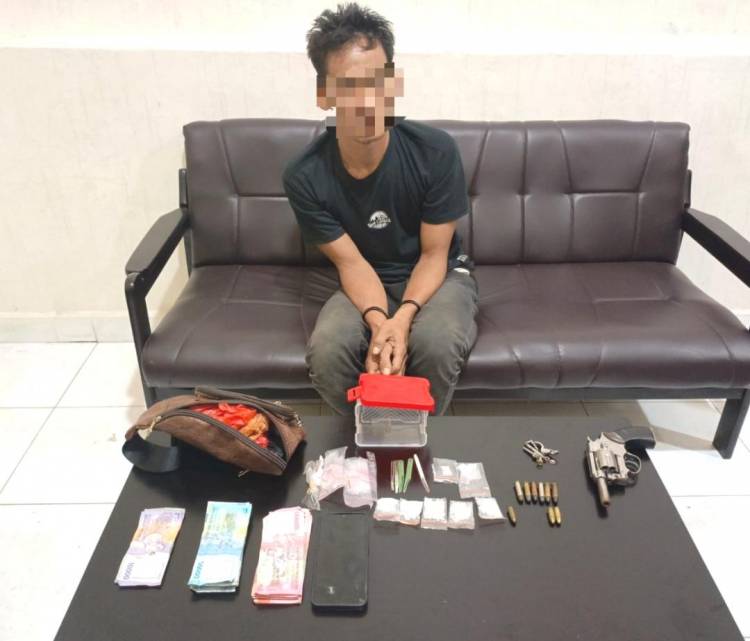 Intel Korem 022/PT Tangkap Pengedar Sabu Bersenjata Api di Simalungun