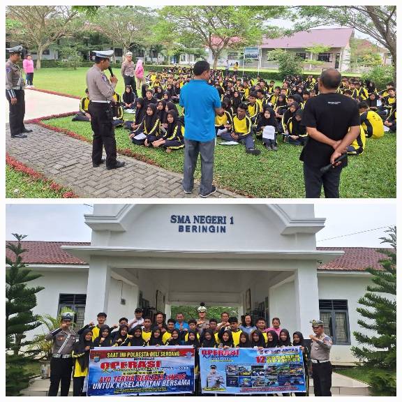 Sat Lantas Polresta Deli Serdang Gelar "Police Go To School" dalam Rangka Operasi Keselamatan Toba 2025