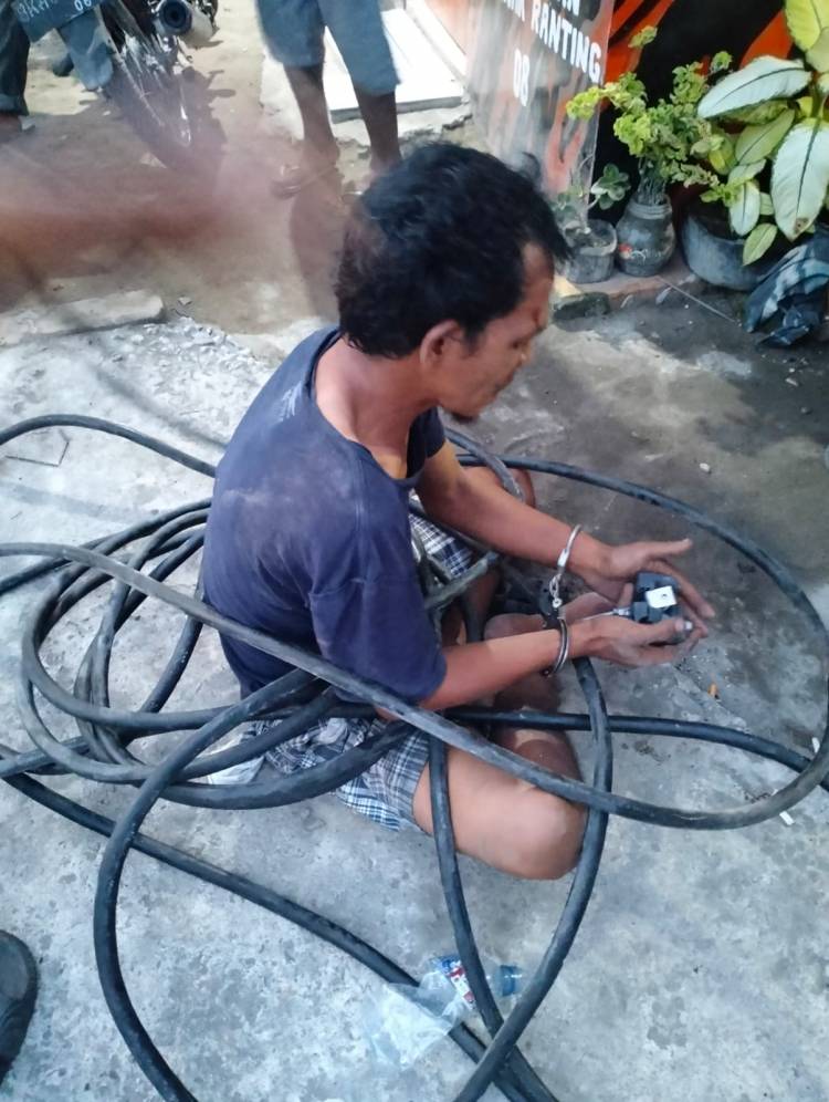 Curi Kabel Indosat, Warga Sukarame Ditangkap Warga