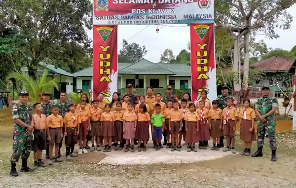 Gelar Persami Pramuka, Satgas Yonif 133/YS Terus Mantapkan Bintahwil