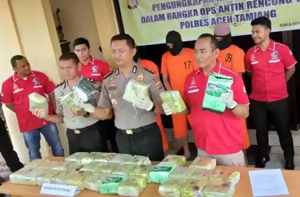 Polres Aceh Tamiang Gagalkan Penyeludupan Narkoba