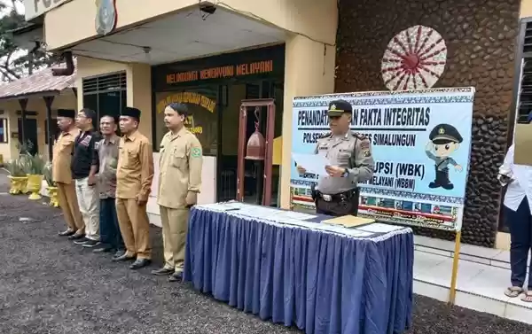 Jajaran Polsek Bangun Tandatangani Pakta Integritas Menuju Zona WBK dan WBBM