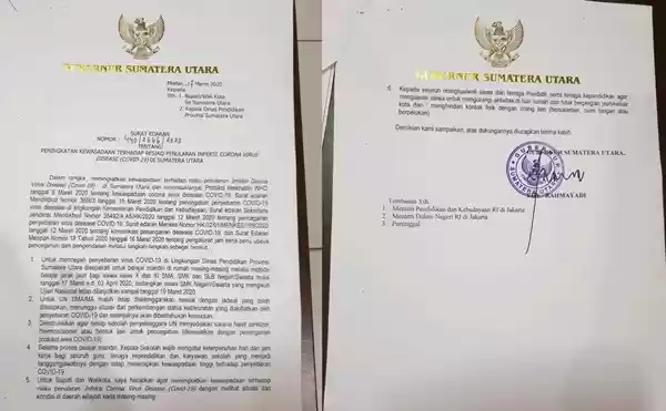 Virus Korona Mewabah, Gubsu Instruksikan Siswa Belajar di Rumah