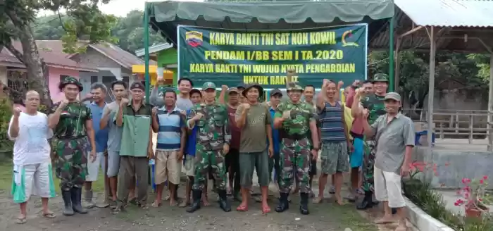 Pendam I/BB Laksanakan Karya Bakti TNI Satnon Kowil Semester I Tahun 2020
