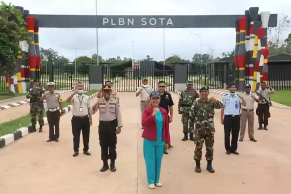 TNI-Polri dan Unsur CIQ PLBN Sota Cegah Virus Corona di Perbatasan RI-PNG