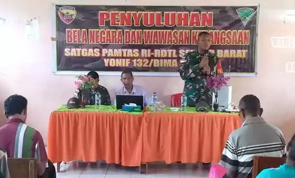 Satgas Pamtas RI-RDTL Yonif 132/BS Gelar Penyuluhan Bela Negara