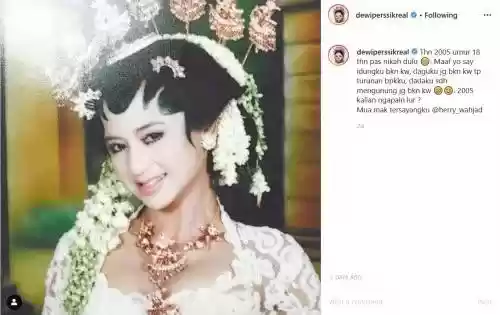 Kenapa Dewi Persit Unggah Fhoto perkawian di Instragram