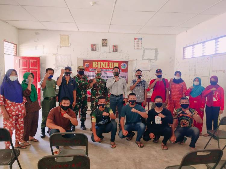 Polres Labuhanbatu Sosialisasikan Peraturan Penaganan Pecandu Narkoba di TMMD