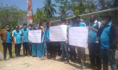 Empat Belas Bulan Tak Gajian, Karyawan PDAM Ie Beusaree Rata Lhokseumawe Mogok Kerja