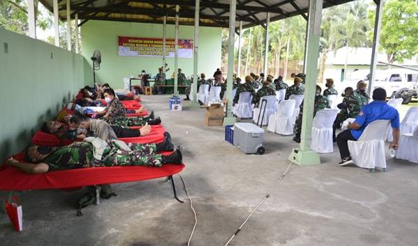 Bekerjasama dengan IKA ITB,  Batalyon Arhanud 11/WBY Gelar Donor Darah