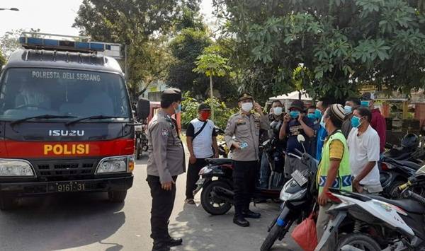 Polresta Deli Serdang Lakukan Penyuluhan Kamtibmas dan Pencegahan Penyebaran Covid-19