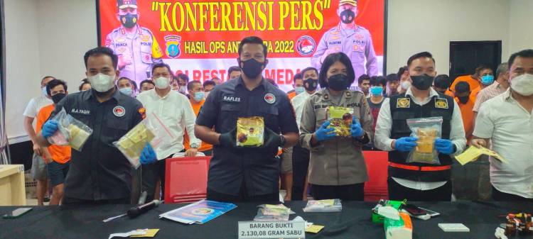 Satresnarkoba Pamerkan Hasil Ungkapan Operasi Antik Dari 2 Hingga 22 Febuari 2022