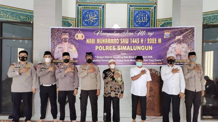 Guna Tingkatkan Keimanan, Ketaqwaan Dan Kinerja Polres Simalungun Gelar Isra' Mi'raj