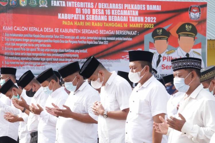 229 Calon Kepala Desa Di Sergai Deklarasi Damai Pilkades Tahun 2022