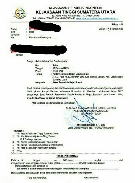 Diduga Dana KIP "Disunat" Rektorat Univa Labuhanbatu, Mantan WR 1 : Belum Dapat Infonya