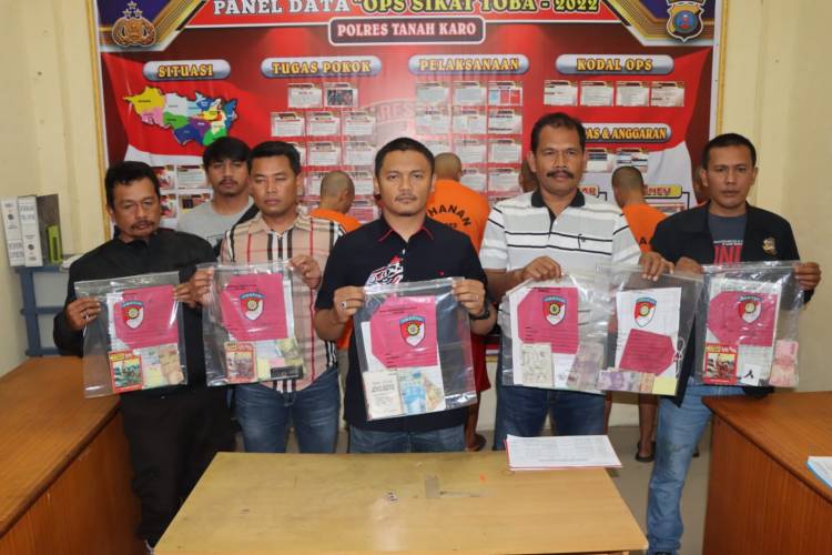 Polres Tanah Karo dan Polsek Jajaran 'Sikat' Enam Pelaku Judi