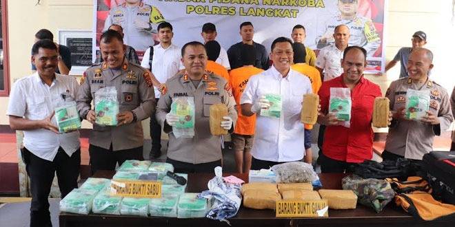 Mantap...!! Polres Langkat Gagalkan Peredaran 20 Kg Sabu dan Ganja