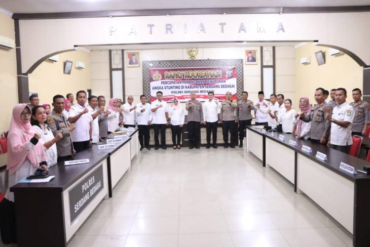 Kapolres Sergai Pimpin Rapat Kordinasi Percepatan Penanganan Penurunan Angka Stunting Di Sergai