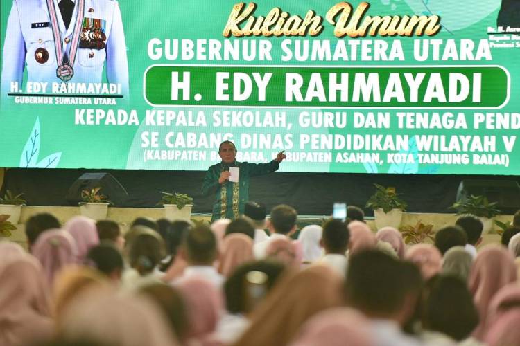 Edy Rahmayadi Sampaikan Kuliah Umum, Ratusan Guru di Asahan Antusias