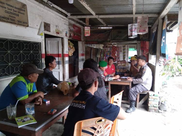 Polsek Purba Sambangi Warga sampaikan Pesan Kamtibmas dan Informasi Perjudian