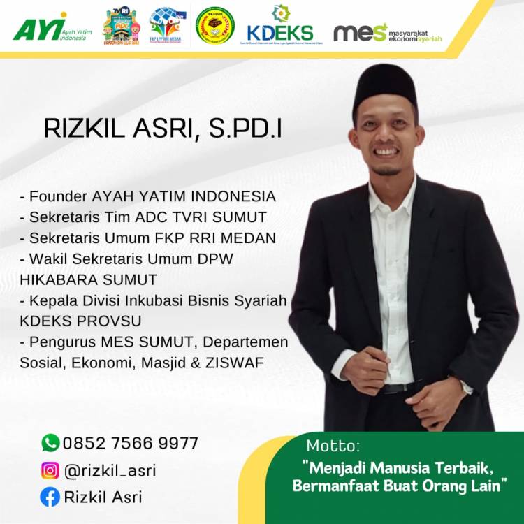 Berbekal Keikhlasan ,Ustadz Rizkil Asri S.Pd.I  Kelola Yayasan Ayah Yatim Indonesia