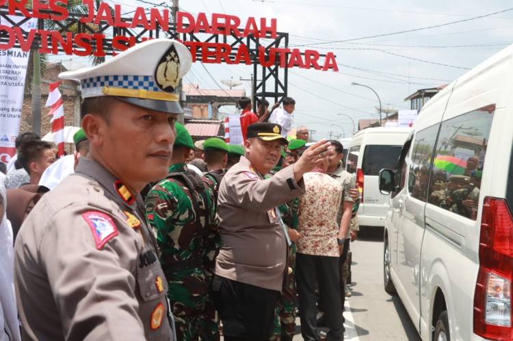 Kapolres Simalungun Hadiri Peresmian Inpres untuk Perbaikan Jalan Daerah di Sumut oleh Presiden Joko Widodo