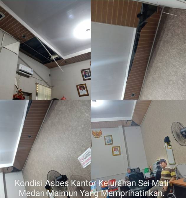 Sudah Dimohon Agar Direnovasi, Asbes Kantor Lurah Sei Mati Ambruk dan Sempat Jadi Sarang Biawak